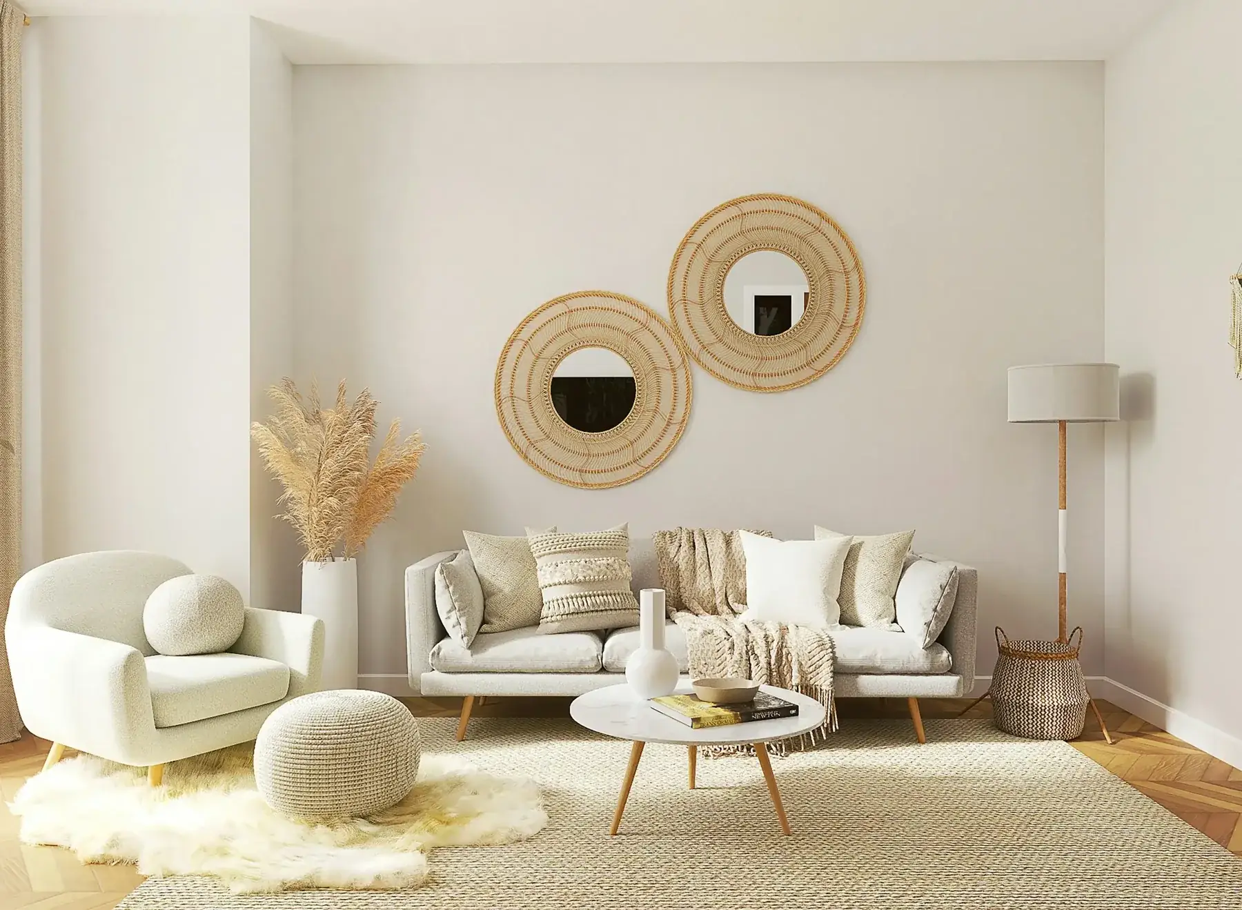 Living space in a furnished rental property
